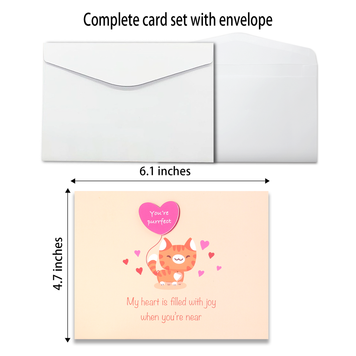 Jumping Cat "I Love You" Greeting Card
