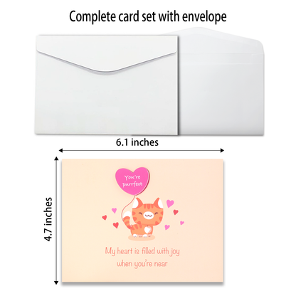 Jumping Cat "I Love You" Greeting Card