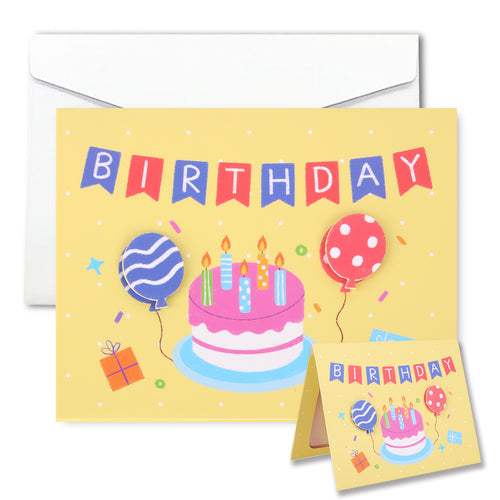 Bright Yellow Cake Birthday Card