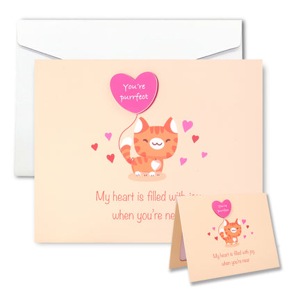 Jumping Cat "I Love You" Greeting Card