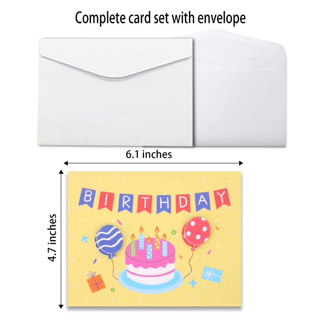 Bright Yellow Cake Birthday Card