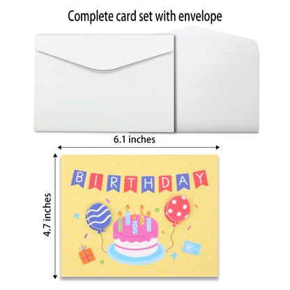 Bright Yellow Cake Birthday Card