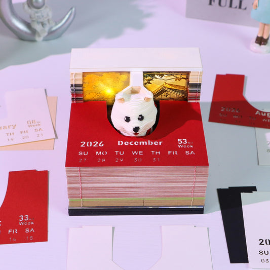 White Akita (With Light & Calendar 2027)