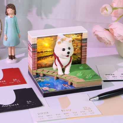 White Akita (With Light & Calendar 2027)