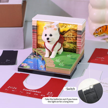 White Akita (With Light & Calendar 2027)