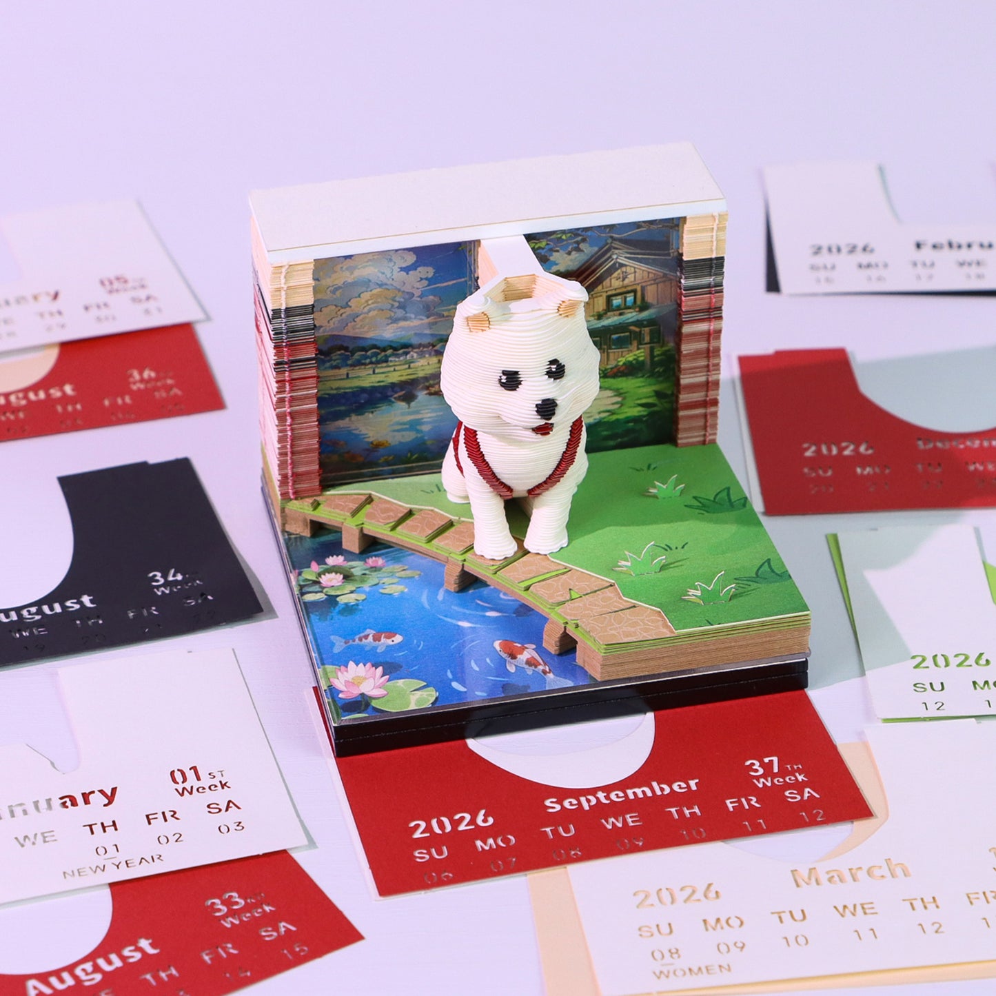 White Akita (With Light & Calendar 2027)