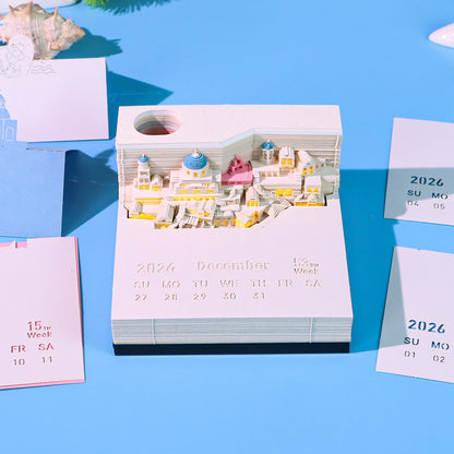 Santorini (With Light & Calendar 2027)