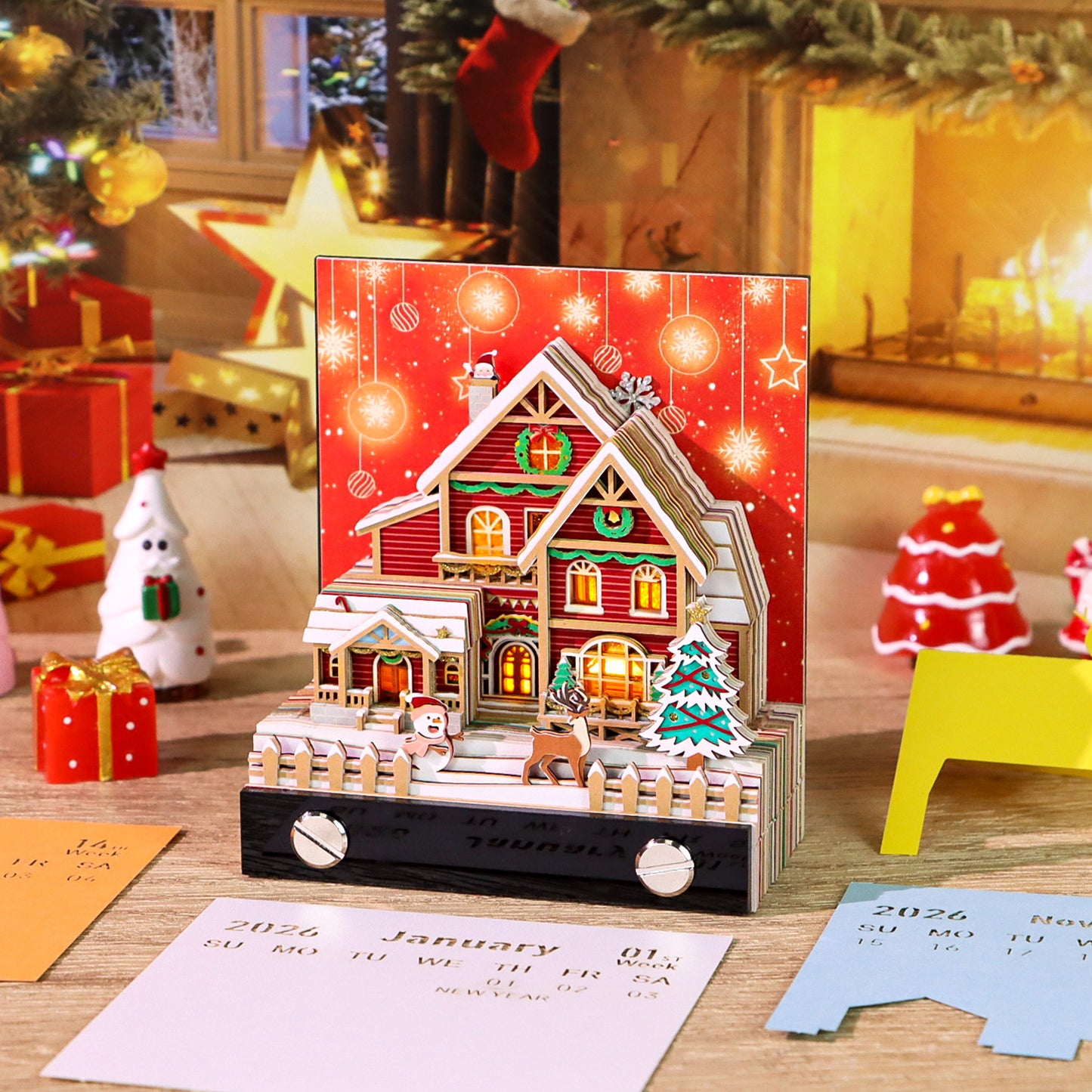 Christmas Snow House (With Light & Calendar 2027)