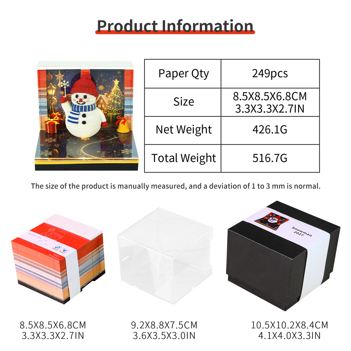 Christmas Snowman (With Light & Calendar 2027)