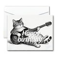 The "Meow-sical" Rockstar: Guitar-Playing Cat Birthday Card
