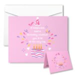Firework Princess Birthday Card